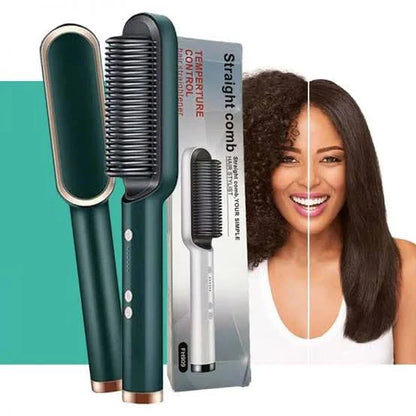 Electric Hair Straightener Brush – Heats Up in Just 39 Seconds